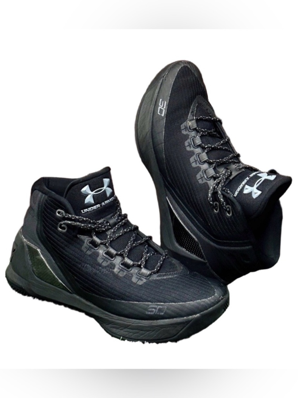 Under Armour Curry 3 Trifecta Black Basketball Shoes Grade School Size 5Y 5